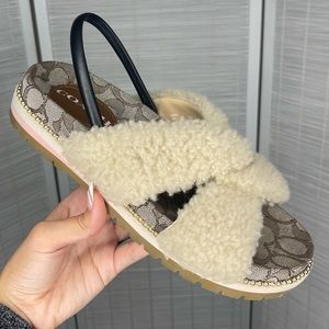 coach shearling sandals